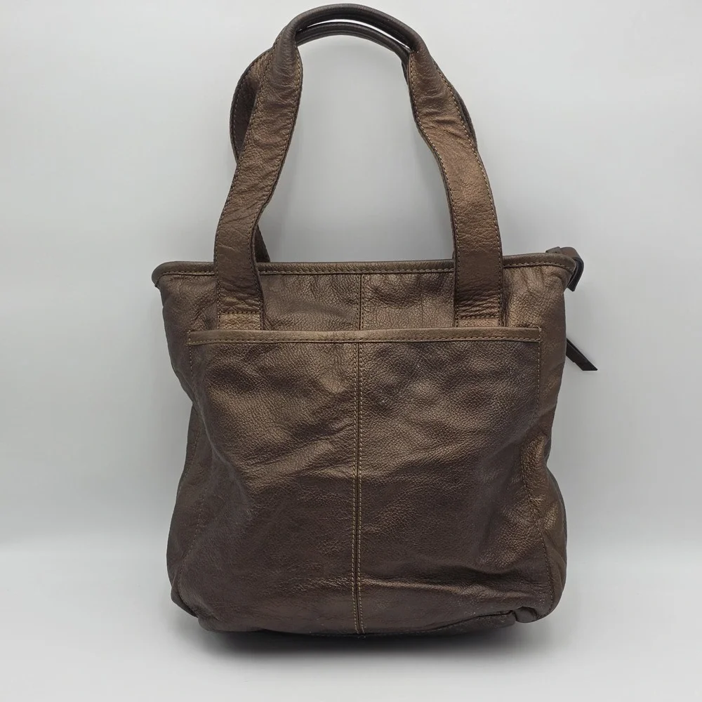 FOSSIL Long Live Vintage Soft Copper Brown Pebble Leather Hobo Purse Bag‎ Hippie